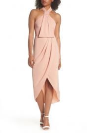 Shona Joy Knotted Tulip Hem Midi Dress x at Nordstrom